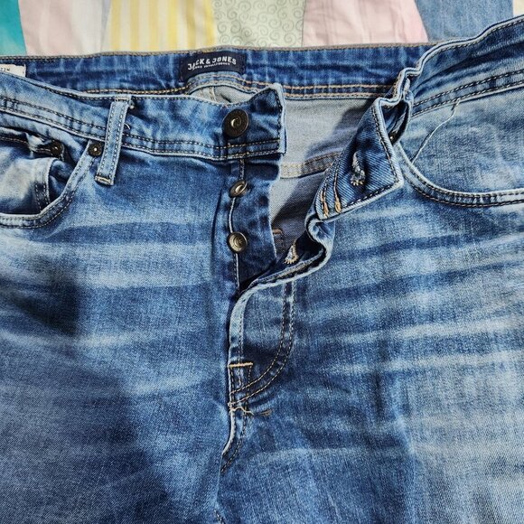 Jack and Jones Jeans Men's 36 x 32 Slim Fit Tim Designer Denim Mid Rise - Picture 7 of 12